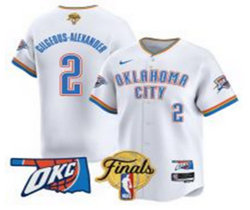 Nike Oklahoma City Thunder #2 Shai Gilgeous-Alexander White Joint Baseball Jersey