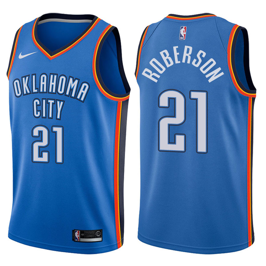 Nike Oklahoma City Thunder #21 Andre Roberson Blue Game Authentic Stitched NBA jersey