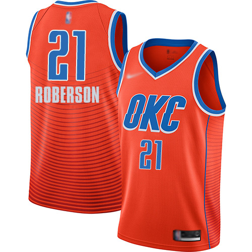 Nike Oklahoma City Thunder #21 Andre Roberson Orange Game Authentic Stitched NBA jersey