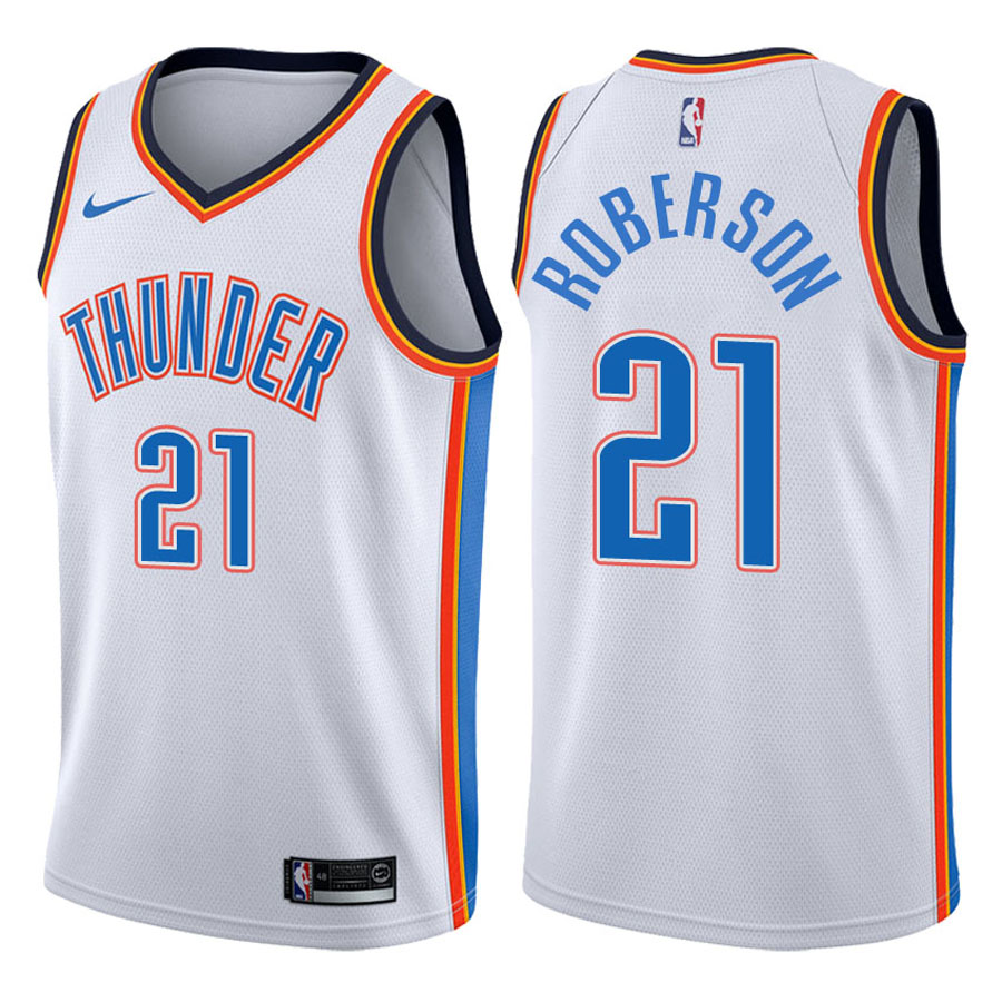 Nike Oklahoma City Thunder #21 Andre Roberson White Game Authentic Stitched NBA jersey