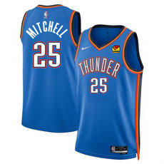 Nike Oklahoma City Thunder #25 Ajay Mitchell Blue 2024 Draft Icon Edition Stitched Basketball Jersey