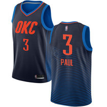 Nike Oklahoma City Thunder #3 Chris Paul Navy Blue Game Authentic Stitched NBA jersey