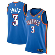 Nike Oklahoma City Thunder #3 Dillon Jones Blue 2024 Draft Icon Edition Stitched Basketball Jersey