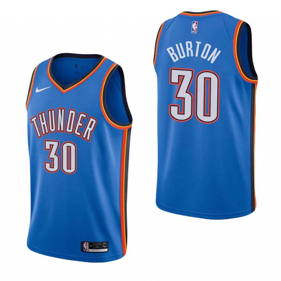 Nike Oklahoma City Thunder #30 Deonte Burton Blue Game Authentic Stitched NBA jersey