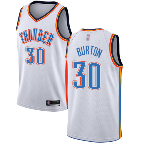 Nike Oklahoma City Thunder #30 Deonte Burton White Game Authentic Stitched NBA jersey