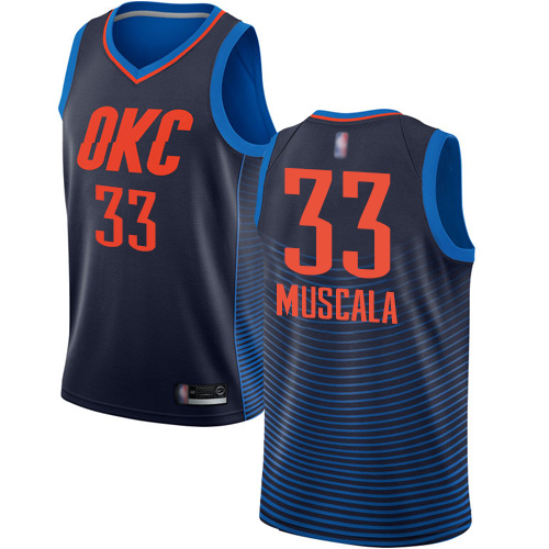 Nike Oklahoma City Thunder #33 Mike Muscala Navy Blue Game Authentic Stitched NBA jersey