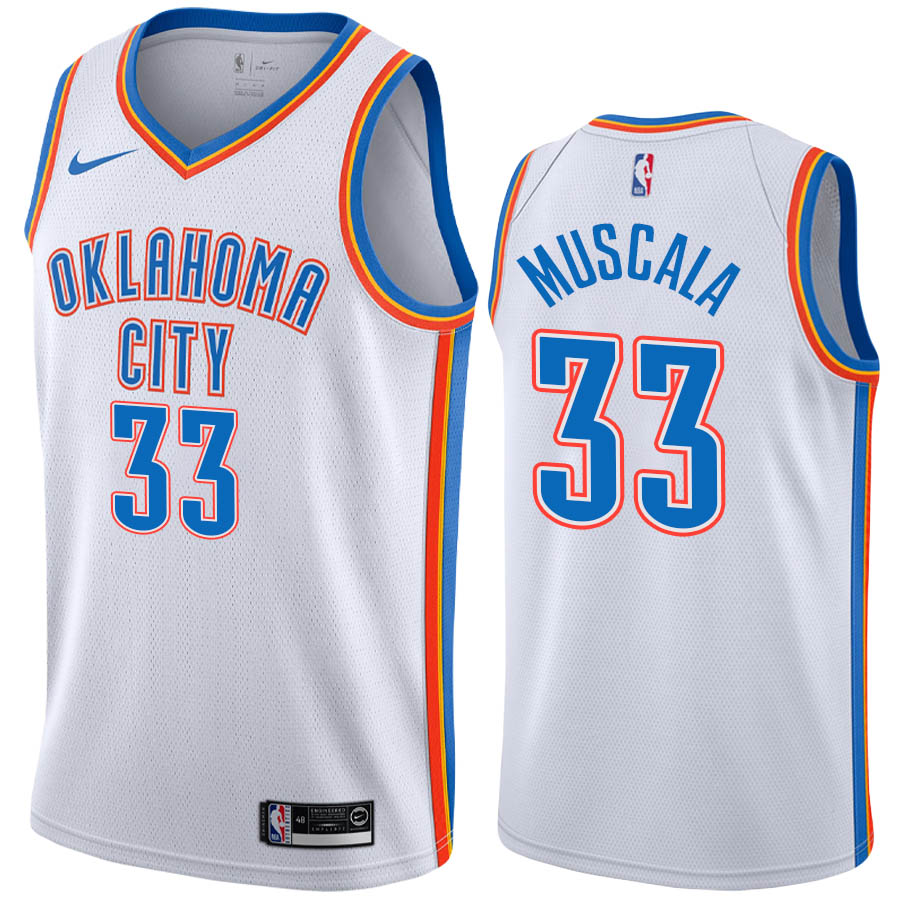 Nike Oklahoma City Thunder #33 Mike Muscala White Game Authentic Stitched NBA jersey