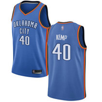 Nike Oklahoma City Thunder #40 Shawn Kemp Blue Game Authentic Stitched NBA jersey