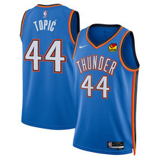 Nike Oklahoma City Thunder #44 Nikola Topic Blue 2024 Draft Icon Edition Stitched Basketball Jersey