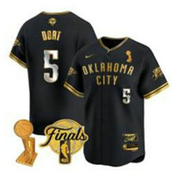 Nike Oklahoma City Thunder #5 Luguentz Dort Black Gold Joint Baseball Jersey