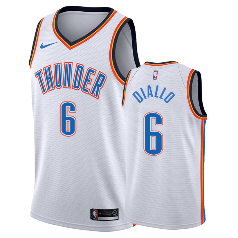 Nike Oklahoma City Thunder #6 Hamidou Diallo White Game Authentic Stitched NBA jersey