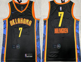 Nike Oklahoma City Thunder #7 Chet Holmgren Black 2024-25 City Stitched NBA Jersey