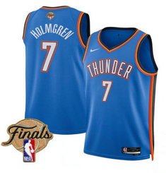 Nike Oklahoma City Thunder #7 Chet Holmgren Blue 2025 Finals Patch NBA Jersey