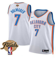 Nike Oklahoma City Thunder #7 Chet Holmgren White 2025 Finals Patch NBA Jersey