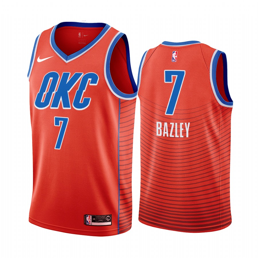Nike Oklahoma City Thunder #7 Darius Bazley Orange Game Authentic Stitched NBA jersey