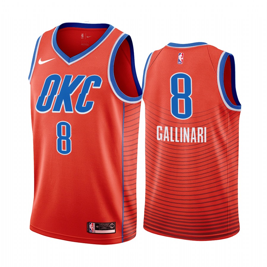 Nike Oklahoma City Thunder #8 Danilo Gallinari Orange Game Authentic Stitched NBA jersey