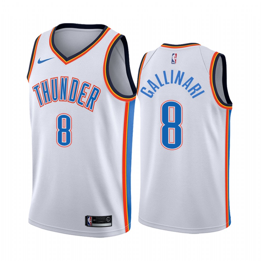 Nike Oklahoma City Thunder #8 Danilo Gallinari White Game Authentic Stitched NBA jersey