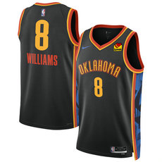 Nike Oklahoma City Thunder #8 Jalen Williams Black 2024-25 City Stitched NBA Jersey