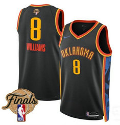 Nike Oklahoma City Thunder #8 Jalen Williams Black 2025 Finals Patch NBA Jersey