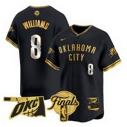 Nike Oklahoma City Thunder #8 Jalen Williams Black Gold Joint Baseball Jersey