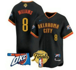 Nike Oklahoma City Thunder #8 Jalen Williams Black Joint Baseball Jersey