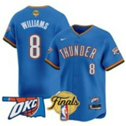 Nike Oklahoma City Thunder #8 Jalen Williams Blue Joint Baseball Jersey