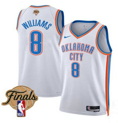 Nike Oklahoma City Thunder #8 Jalen Williams White 2025 Finals Patch NBA Jersey