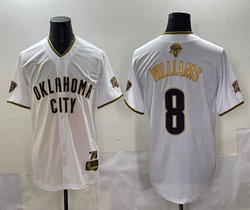 Nike Oklahoma City Thunder #8 Jalen Williams White Gold Name Joint Baseball Jersey