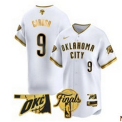 Nike Oklahoma City Thunder #9 Alex Caruso White Gold Baseball Jersey