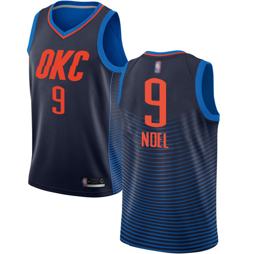 Nike Oklahoma City Thunder #9 Nerlens Noel Navy Blue Game Authentic Stitched NBA jersey