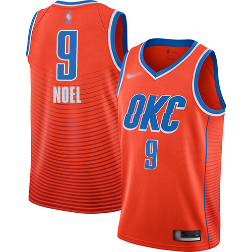 Nike Oklahoma City Thunder #9 Nerlens Noel Orange Game Authentic Stitched NBA jersey