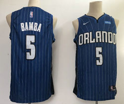 Nike Orlando Magic #5 Mohamed Bamba Blue Game With Advertising patch Authentic Stitched NBA jersey