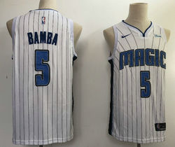 Nike Orlando Magic #5 Mohamed Bamba White Game With Advertising patch Authentic Stitched NBA jersey