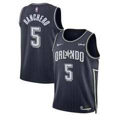 Nike Orlando Magic #5 Paolo Banchero Navy 2024 City Stitched NBA Jersey
