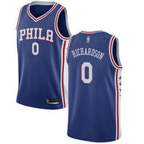 Nike Philadelphia 76ers #0 Josh Richardson Blue Game Authentic Stitched NBA jersey