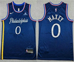 Nike Philadelphia 76ers #0 Tyrese Maxey 2026 Navy City NBA Jersey