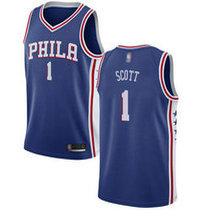 Nike Philadelphia 76ers #1 Mike Scott Blue Game Authentic Stitched NBA jersey