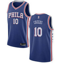 Nike Philadelphia 76ers #10 Maurice Cheeks Blue Game Authentic Stitched NBA jersey