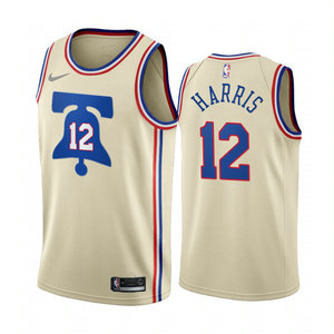 Nike Philadelphia 76ers #12 Tobias Harris Cream 2020-21 Earned Edition Authentic Stitched NBA Jersey