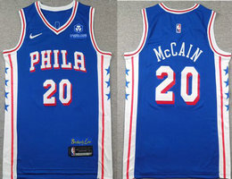 Nike Philadelphia 76ers #20 Jared McCain Blue With Advertising Authentic Stitched NBA Jersey