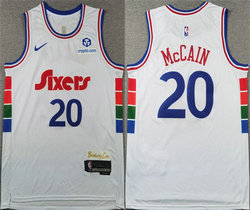 Nike Philadelphia 76ers #20 Jared McCain White 2024-25 City With Advertising Stitched Jersey