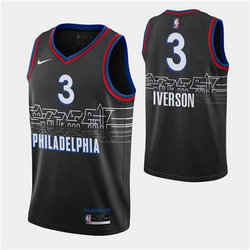 Nike Philadelphia 76ers #3 Allen Iverson 2020-21 City With Advertising Authentic Stitched NBA jersey