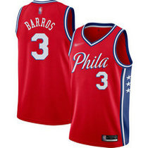 Nike Philadelphia 76ers #3 Dana Barros Red Game Authentic Stitched NBA jersey