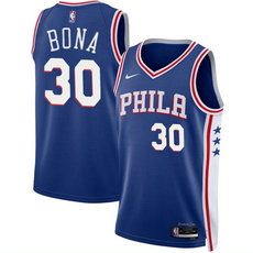 Nike Philadelphia 76ers #30 Adam Bona Royal 2024 Draft Icon Edition Basketball Stitched Jersey