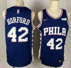 Nike Philadelphia 76ers #42 Al Horford Blue Game With Advertising Authentic Stitched NBA jersey