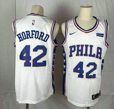 Nike Philadelphia 76ers #42 Al Horford White Game With Advertising Authentic Stitched NBA jersey