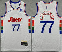 Nike Philadelphia 76ers #77 V. J. Edgecombe White 2026 City With Advertising Jersey