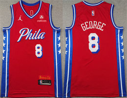 Nike Philadelphia 76ers #8 Paul George Red Statement Edition Stitched Jersey