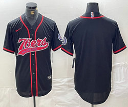 Nike Philadelphia 76ers Blank Black Stripe Joint baseball jersey
