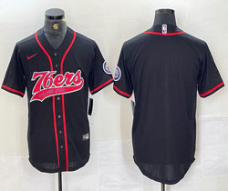 Nike Philadelphia 76ers Blank Black Stripe Joint baseball jersey